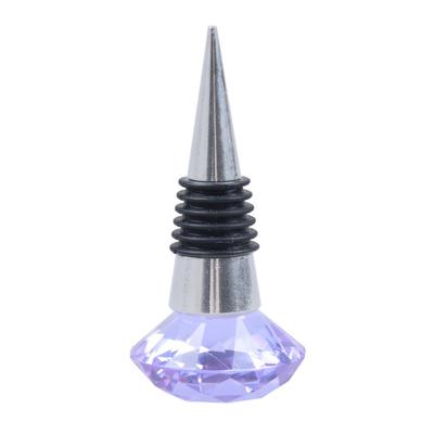 Crystal Metal Silicone Leakproof Reusable Wine Stopper Bottle Sealer Cork Plug