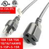 UL Amerikanischer Standard 3-Pin Verlängerungskabel, Stecker/Buchsen, 5-15/6-20 Stil, 10A-15A