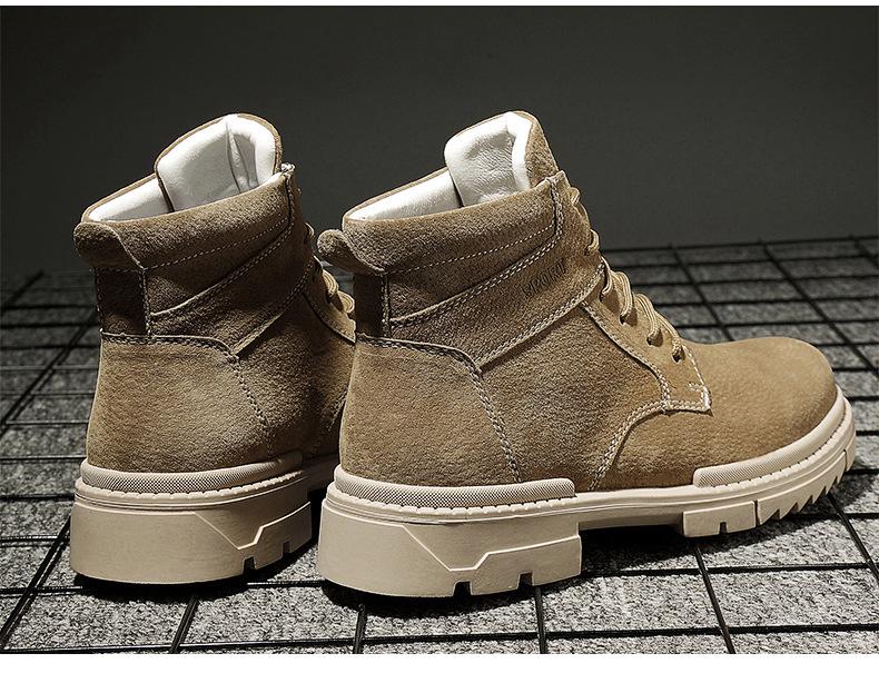 Men's Casual 6CM Height-Increasing High-Top Martin Boots for Autumn and Winter