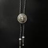 Men's Cowboy Bolo Tie Vintage Western Accessory Metal Scorpion Animal Pendant Adjustable Leather Cord Necktie Necklace