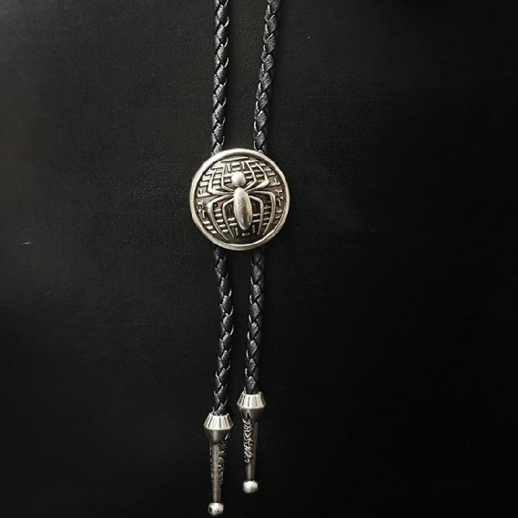 Men's Cowboy Bolo Tie Vintage Western Accessory Metal Scorpion Animal Pendant Adjustable Leather Cord Necktie Necklace