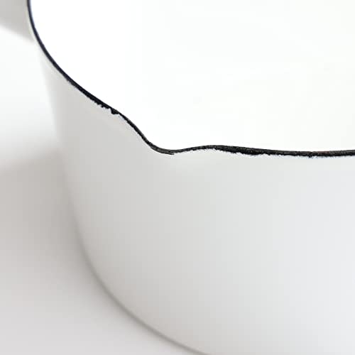 Pearl Metal Presage Enamel Milk Pan, 15cm, White