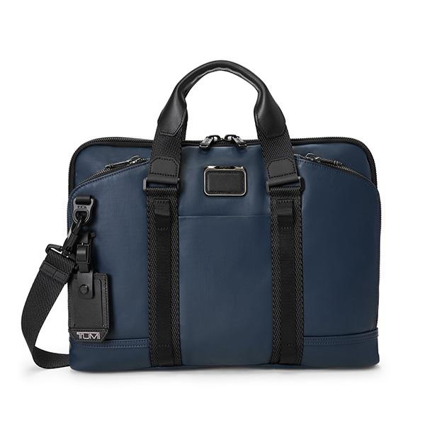 Tumi Alpha Bravo Academy Briefcase Navy Coated Canvas_156507A758