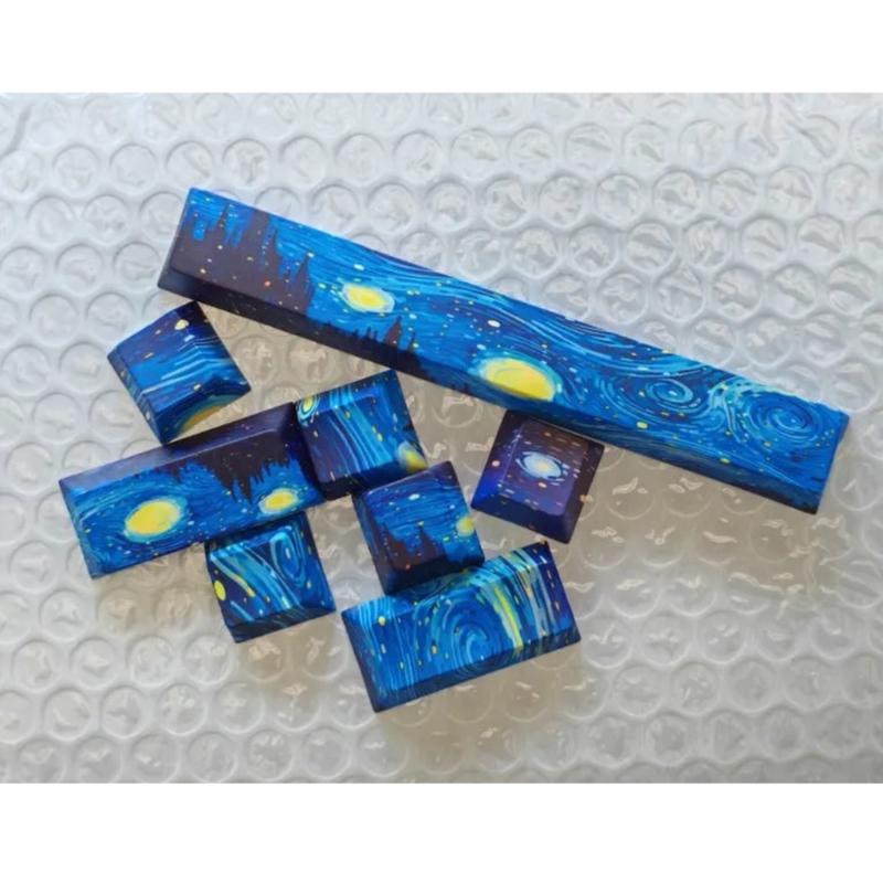 8Pcs DIY Personalizeds Keycaps 5Side Dyes-SUB 6.25u Space Bar Original Profile for Gaming Mechanical Keyboards