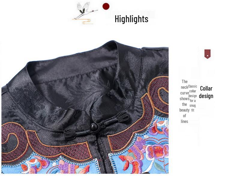 Women's Retro Stand Collar Frog Button Embroidered Vest - Spring 24 Ethnic Style