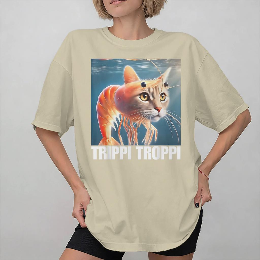 Trippi Troppi Cat Shrimp Outfit Unisex Wounisex T Shirt Cotton Tee Fashion Tshirt Clothes