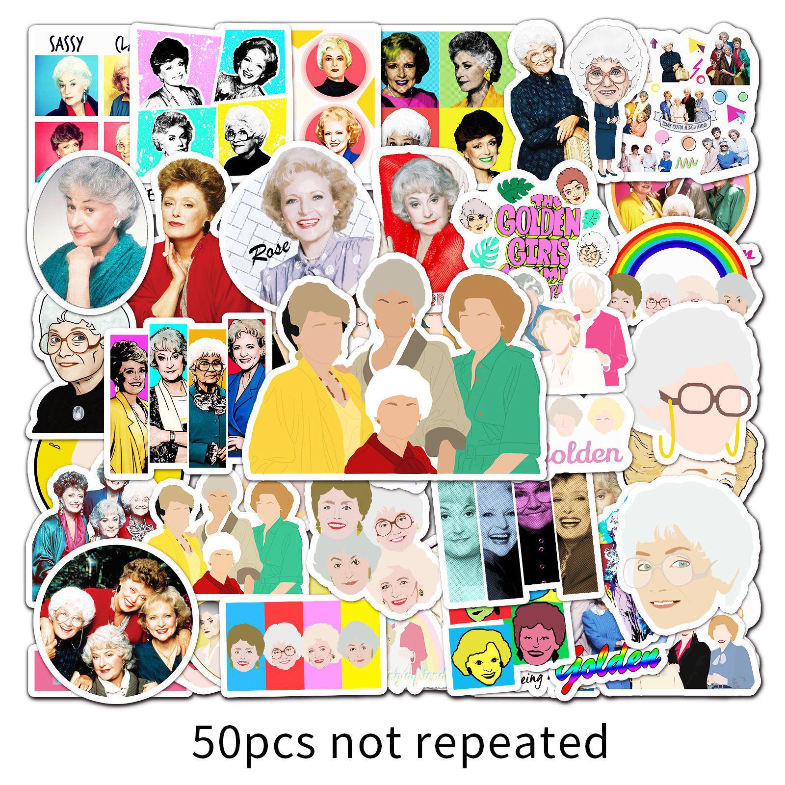 The Golden Girls Stickers - 50 Waterproof TV Show Character Stickers for Notebooks, Laptops, and Suitcases