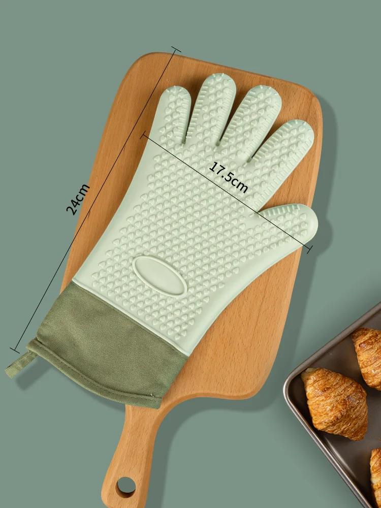 Zackoo Anti-Verbrühungs-Handschuhe, Silikon Hochtemperaturbeständig Rutschfest Hitzebeständig Mikrowellenofen Backhandschuhe Für Chitchen