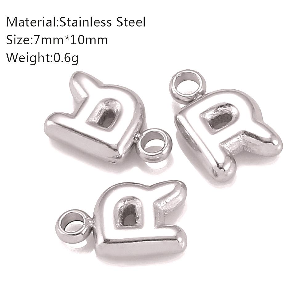 3Pcs Mini Balloon Alphabet Charms Cute Small Initial Bubble English Letter Stainless Steel Pendants DIY Necklace Bracelet Making
