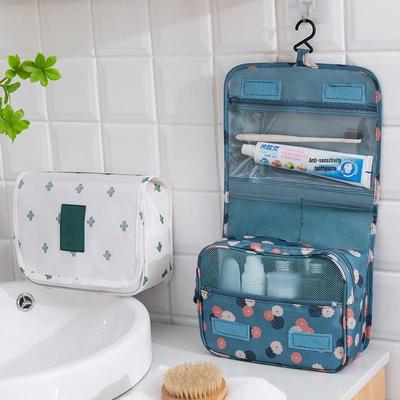 Trousse de Maquillage Portable Grande Capacité avec Crochet de Suspension