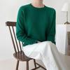 New Arrivals Open Run Women Solid Cable Knit Round Neck Basic Fit Autumn Sweater