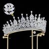 New European and American Zircon Bridal Crown Headpiece Metal Electroplating Korean Style Diamond Crown Wedding Hair Accessories