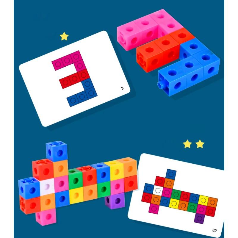 Magic Cube Puzzle Building Blocks Kindergarten Educational Color Recognition DIY Building Blocks Toys Gifts with Changing Colors