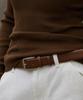 Hauseuobeupondeu Cow Leather Square Belt (Brown)