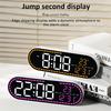 Digital LED Wall Clock Two Sets of Alarms Temperature Date Week Display Timing Function Electronic Clock for Bedroom Decoration