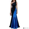 Vestido Largo de Mujer con un Hombro Estilo Sirena Bloque de Color Cola de Pez Elegante Vestido de Fiesta Nocturna