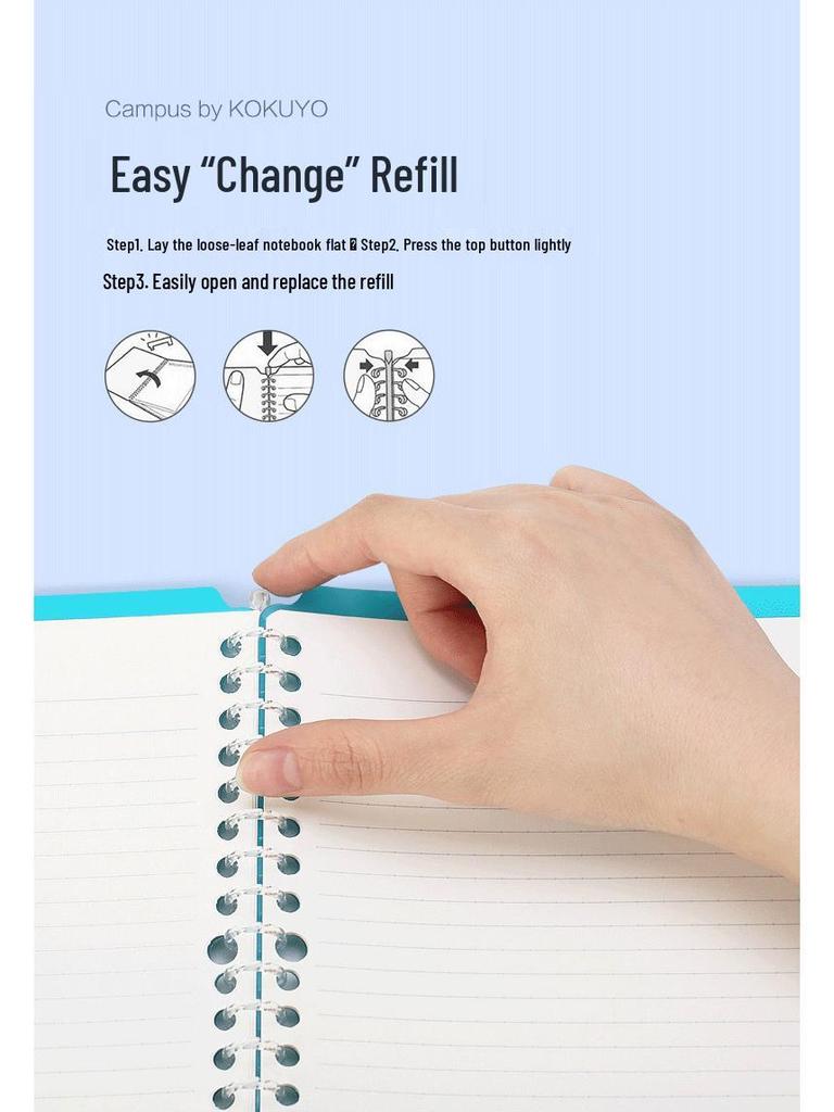 Japanese Loose-leaf Notebook with 5 Detachable Ring Binders by Wei Yan