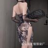 Cheongsam sexy sexy underwear retro hollowed out beautiful back pure desire temptation free skirt uniform suit
