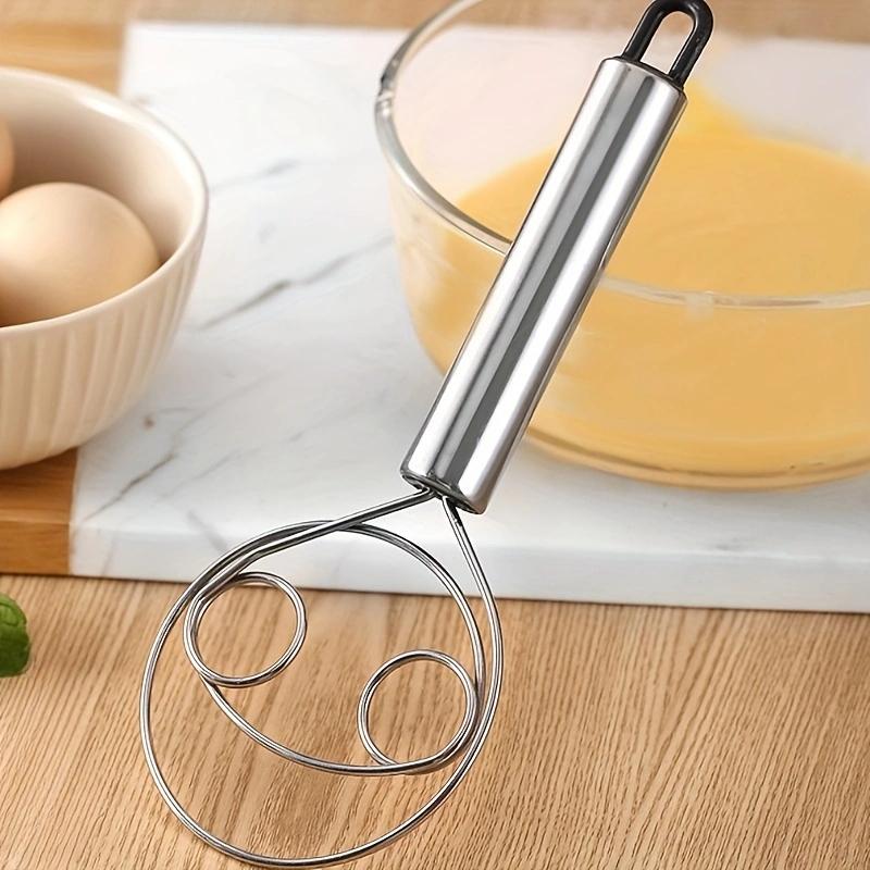 1pc, Danish Dough Whisk, Stainless Steel Dutch Bread Whisk, Hand Mixer Blender, For Cake, Bread, Pizza, Biscuits And More