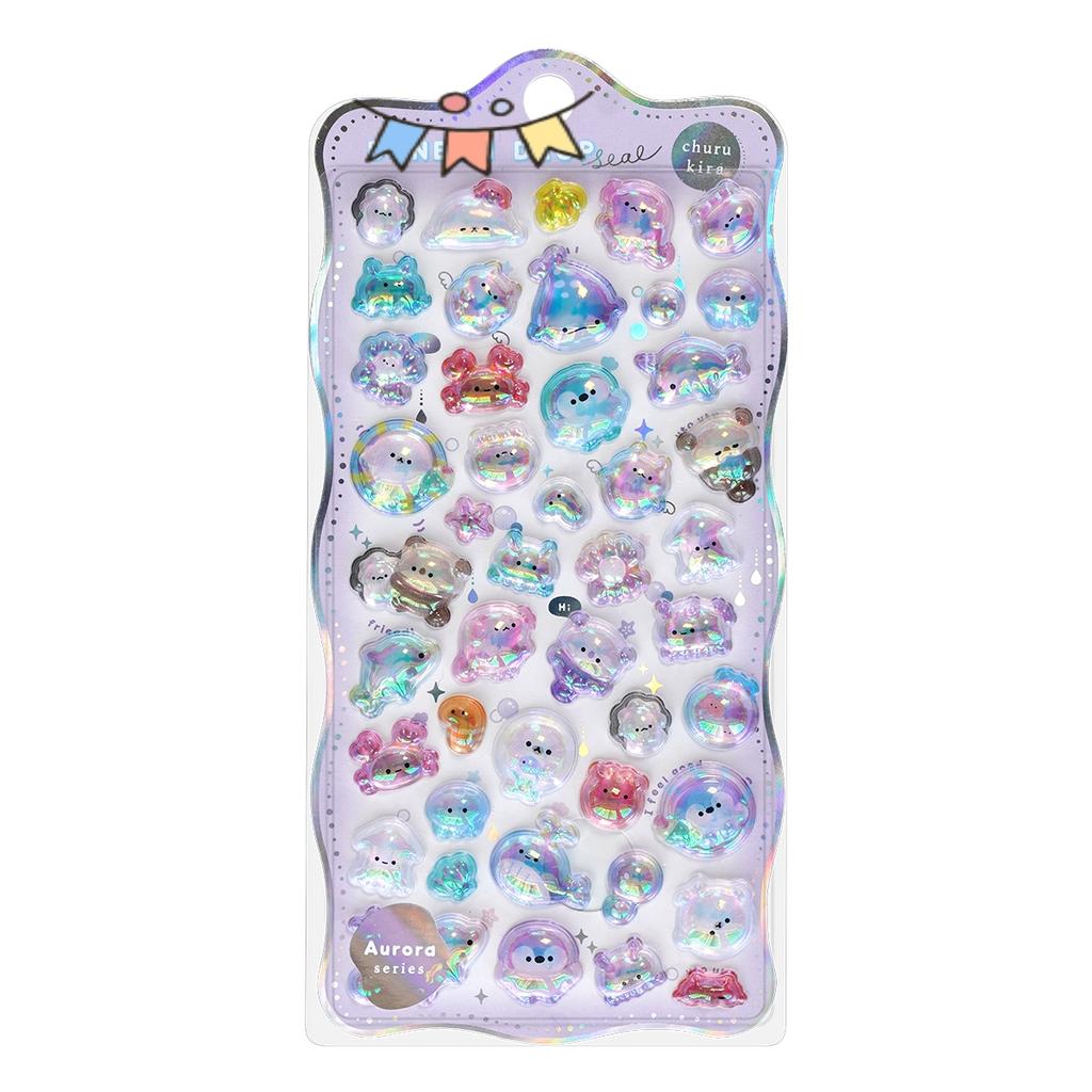Cartoon Bowknot Animals Rainbow Gradient 3D Relief Stickers Cute Stationery Diy Scrapbooking Journal Sticker Decor Art Supplies