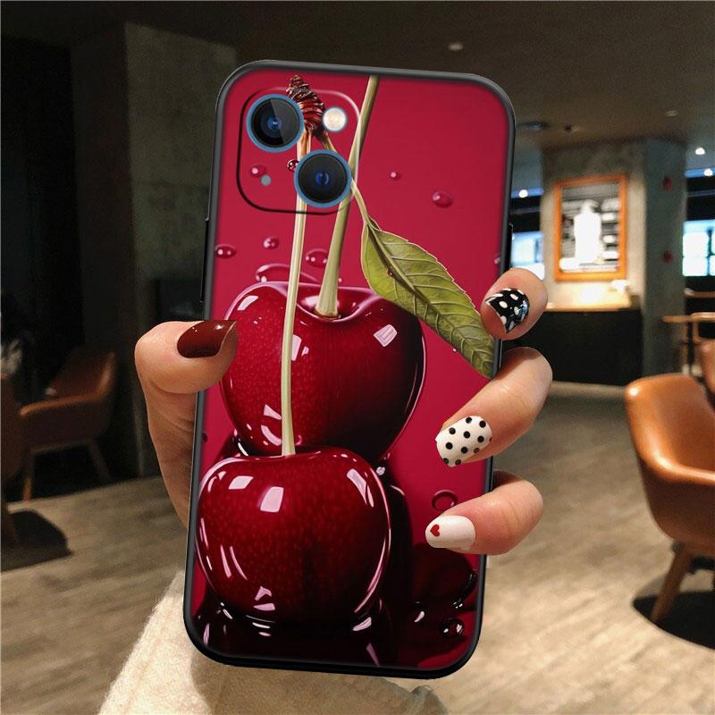 Kirsch Sommerfrucht Hülle für Samsung A11 A12 A13 A15 A52S A53 A55 A56 A70 A71 A72 A73 F06 F16 F56 S10 Plus S10e