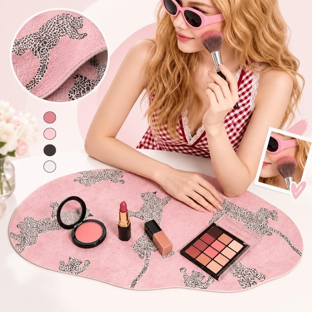 Pink 80CM Makeup Desk Mat Stain-resistant Desktop Decor Pad Office Desk Mat Vanity or Workspace