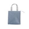 Lunch Large Capacity Tote With Blue White Stripe Triangle Design For Picnic