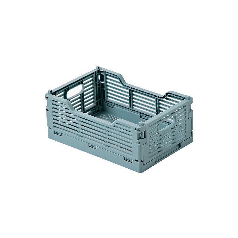 

Foldable Plastic Storage Basket - Stackable Desktop Organizer for Snacks and Living Room Essentials