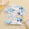 Boys' Summer Short Sleeve T-Shirt Casual Play Top Cute Dinosaur Pattern Print Kids Clothing