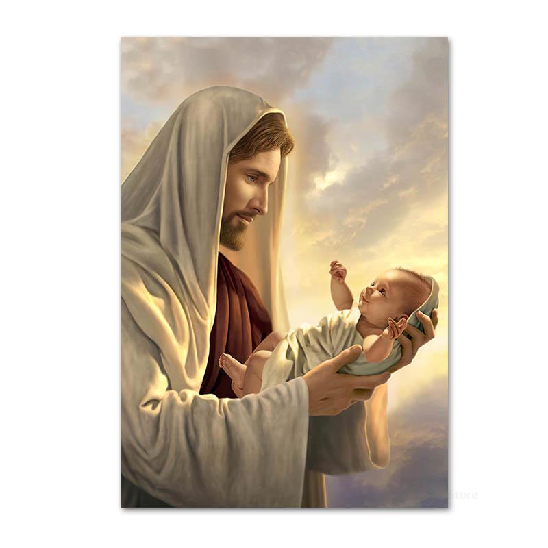 Jesus Series Canvas Posters and Prints Christian Wall Art Picture Painting for Living Room Home Decor Wall Painting Gifts