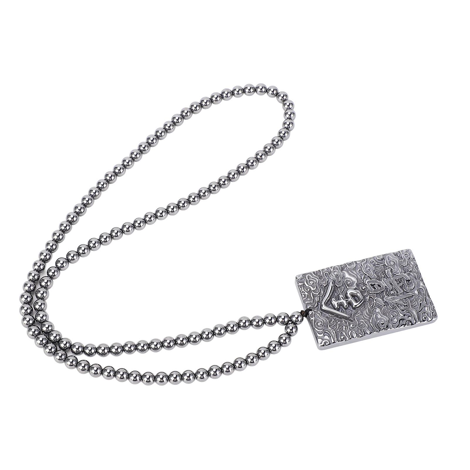 

Кулон из целебного камня Терагерц с прямоугольной биркой, изысканный резной узор, бисер Терагерц