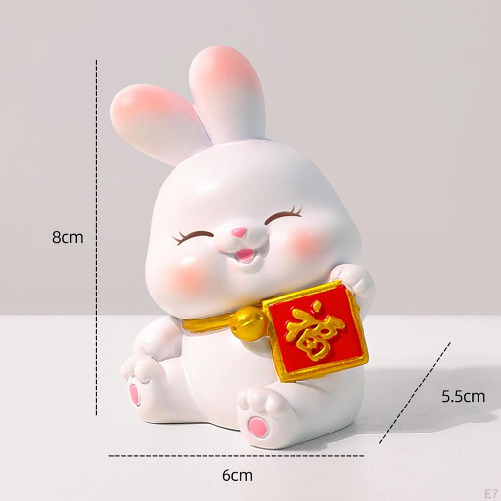 Statue Bunny Figures Decoration Sculptures for Living Room Office Lantern Festival Housewarming