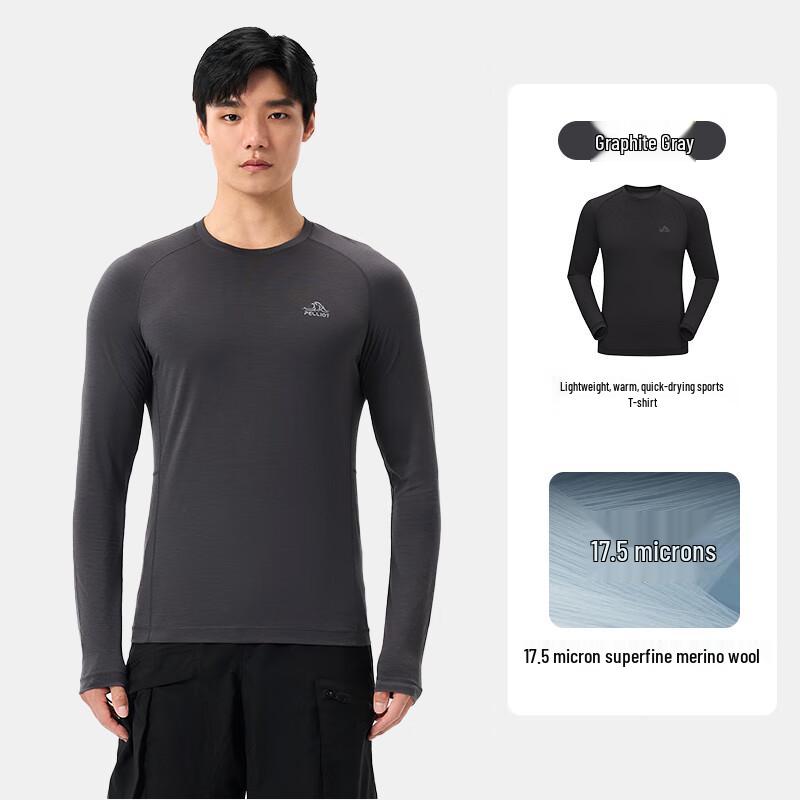 PELLIOT Men's Outdoor Quick-Dry Anti-Bacterial Long Sleeve T-Shirt