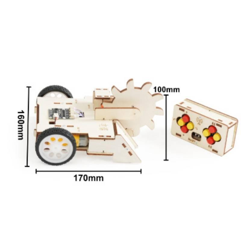 Remote Assembled Wooden Controlled Combat Vehicle With Rotating Children Toy Set