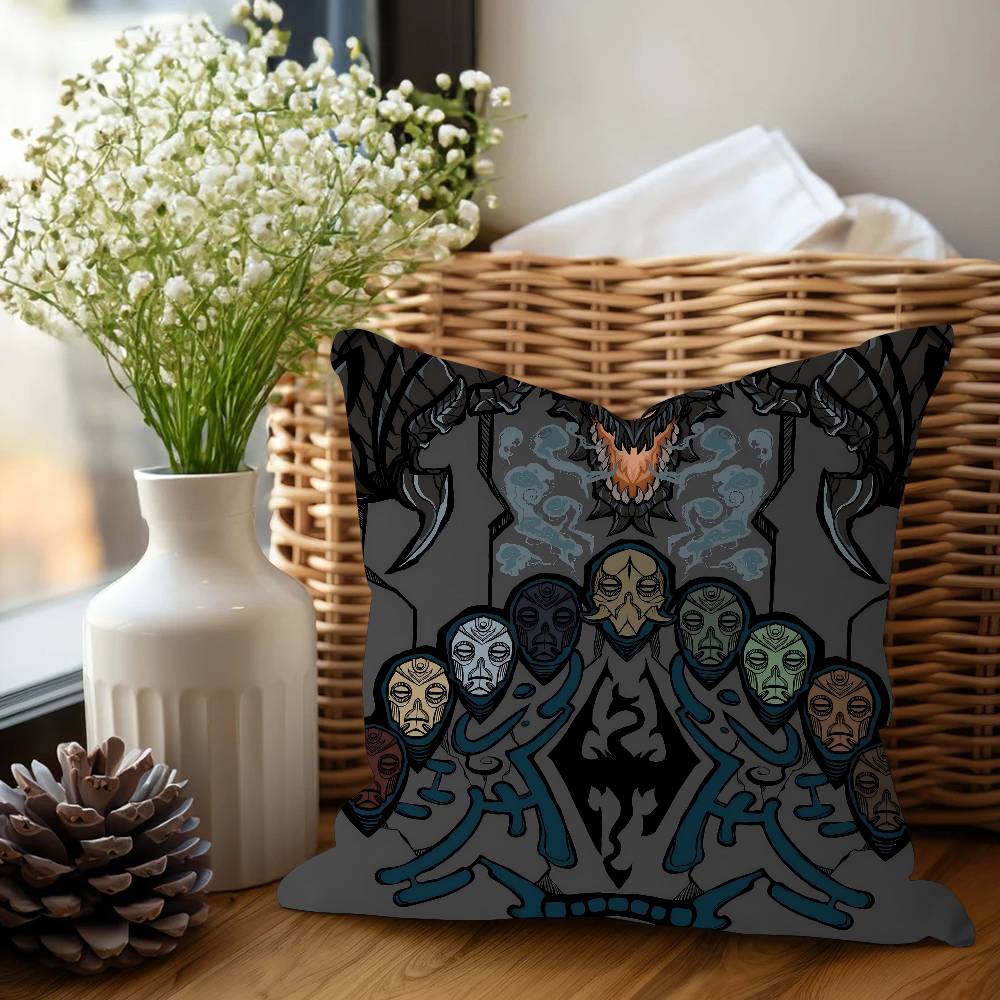 The E-Elder S-Scrolls V Skyrim Office Cushion Pillowcase Car Cushion Cover45X45CM Lumbar Pillowcase Sofa Pillowcover
