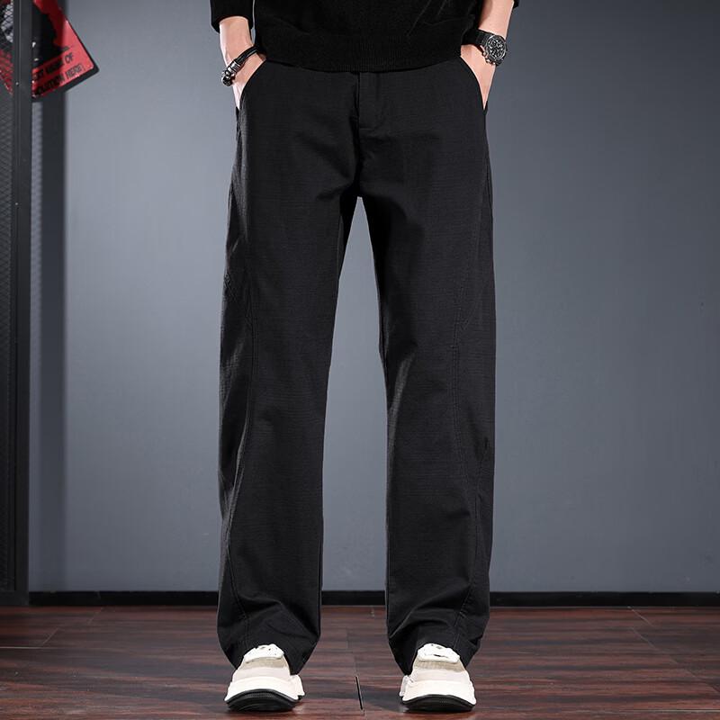 Jie Leinuo Men s Autumn/Winter Loose Straight Cargo Pants L