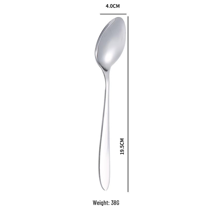 Western Cutlery Set - Thickened Pointed Handle, Stainless Steel Fruit Fork, Dessert Spoon, Steak Knife, Fork & Spoon, New Chinese Style.