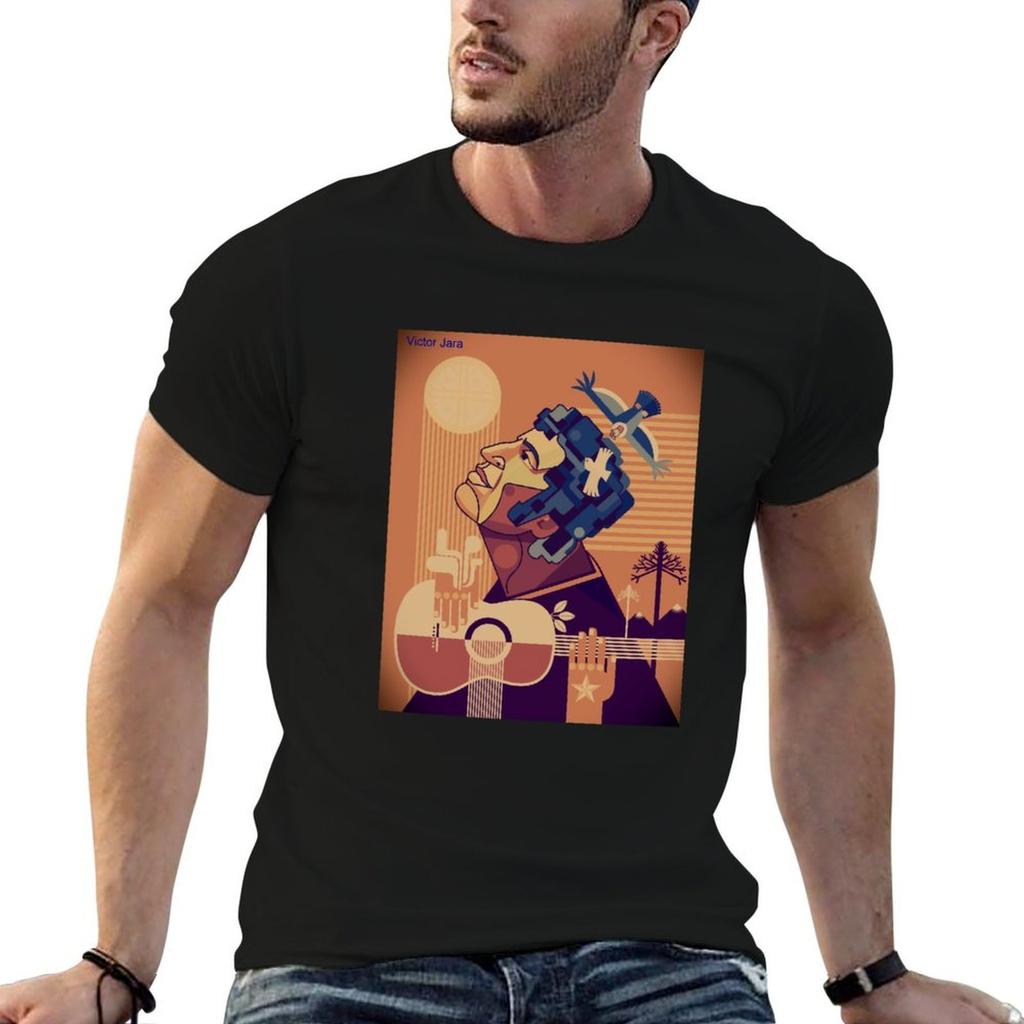 Victor Jara Artwork T-Shirt Stylish Graphic Short Sleeve Top