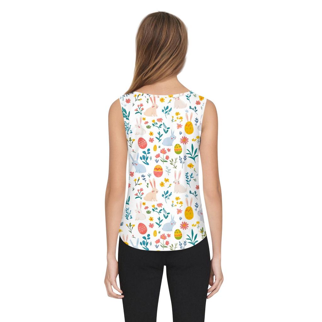 Moda damska Casual Podstawowy Plisowany Zwykły guzik Kwadratowy kołnierzyk Kamizelka bez rękawów Letnie podkoszulki z nadrukiem