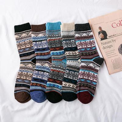 5 Pairs Winter herren Socken Verdicken Schaf Wolle Socken Warme Männer Retro Stil Bunte Mode Mann Socken Hohe qualität
