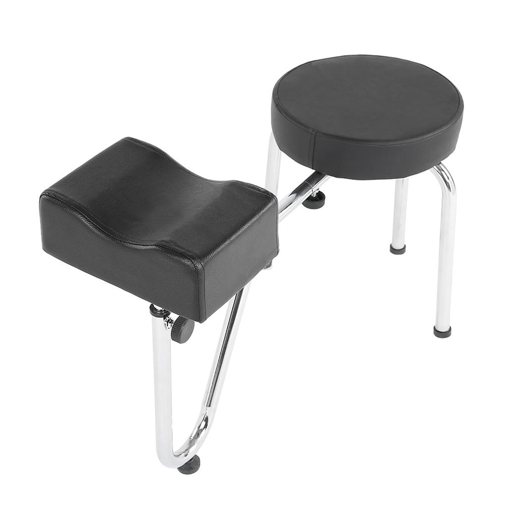   PU Leather Tattoo Leg Arm Rest Pad Pedicure Foot Stool Chair Black