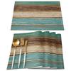 4/6/8pcs Vintage Wood Grain Printed Placemats Suitable for Table Decoration Floral Pattern Washable Home Décor and Holiday Gifts