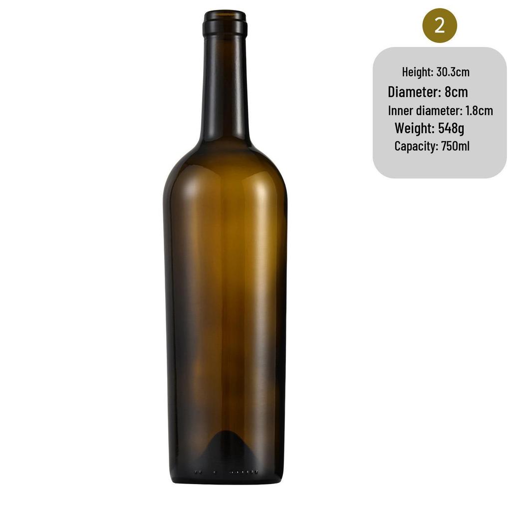 In-Stock Burgundy Green Glass Wine Bottle - Ideal for Red Wine, Liquor, Home Brewing, and Fruit Wine Storage