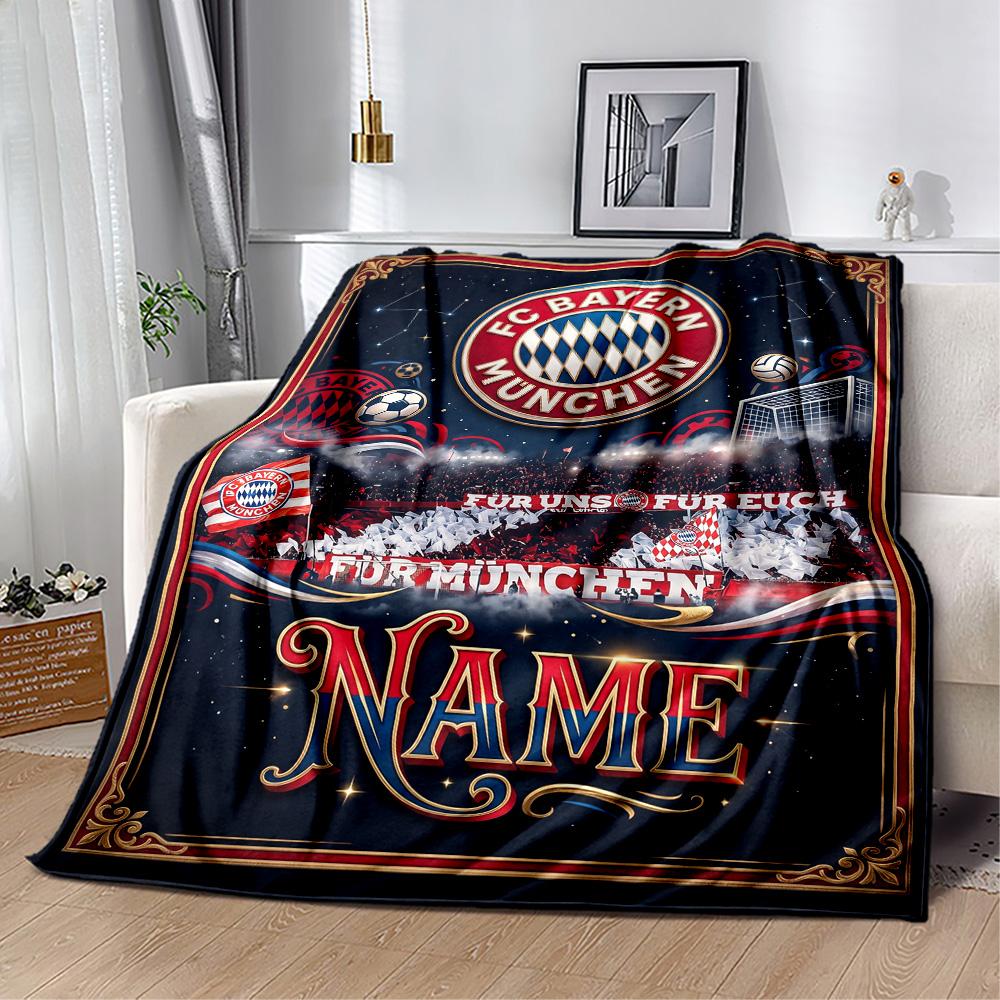 Bayern Munich Fan Gear Customize Your Name Blanket Throw Customizable Blanket Durable Comfort Perfect for Bedding Bed Picnics Livingroom