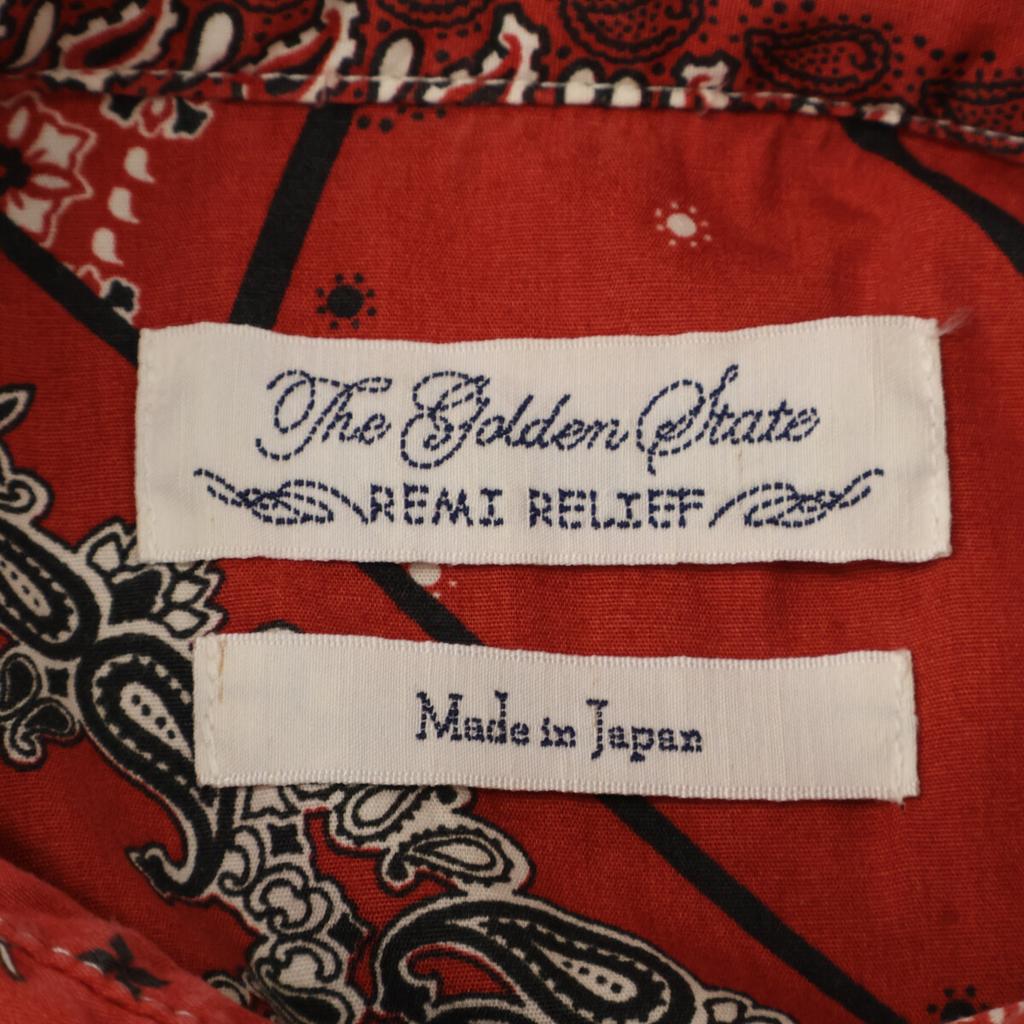 REMIRELIEF Red Bandana Pattern Long Sleeve Shirt Tops S RedUsed