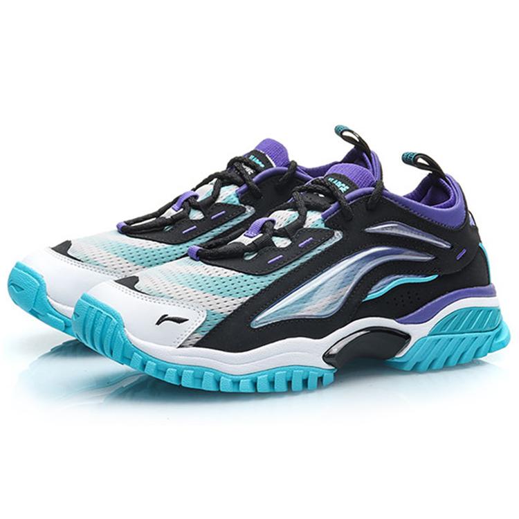 Li Ning Aurora Skywalk Bad Five Xlarge Cushioning Slip Resistant Low top Sports Casual Shoes Men's Blue Black AGLP115-2