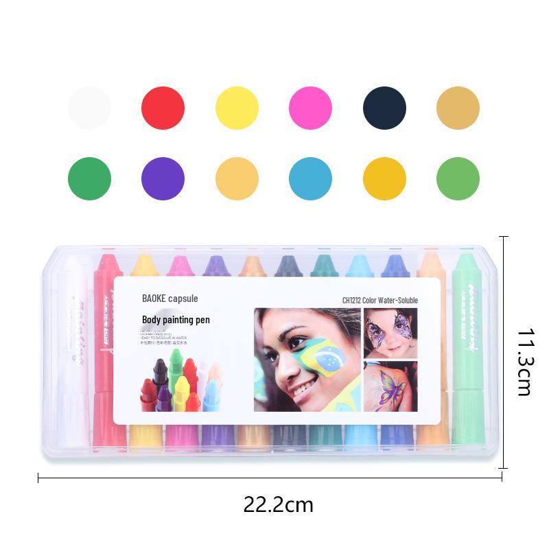 BaoKe Washable Water-Soluble Body & Face Painting Crayons for Kids