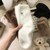 Bowknot Sleep Socks Warm Furry Plush Socks Autumn Winter Floor Socks Women