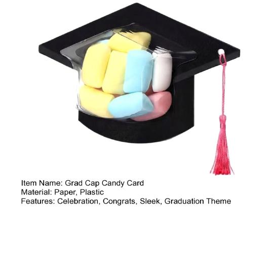 Graduation Cap Candy Cards Candy Dome Greeting Card with Tassel DIY Grad Cap Candy Box for School Ceremony Party 2026 Graduation Gifts