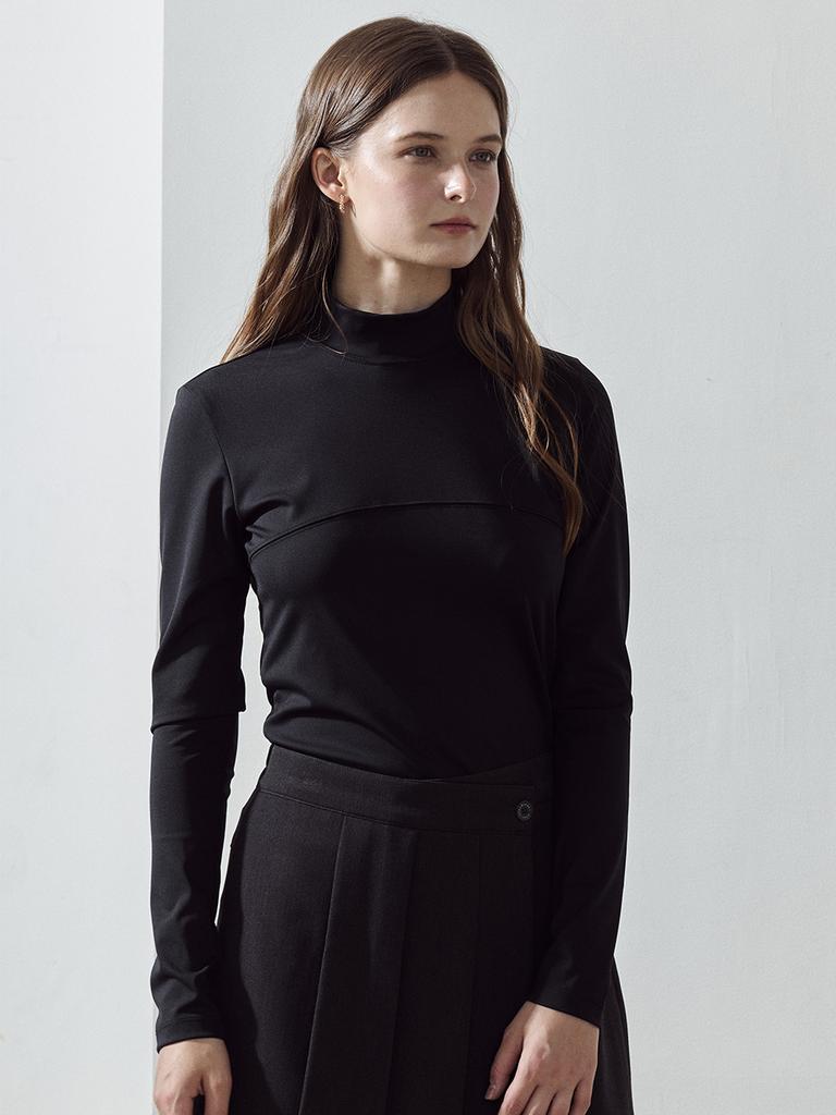 LORDLOAR Slim Soft Turtleneck T-Shirt Black